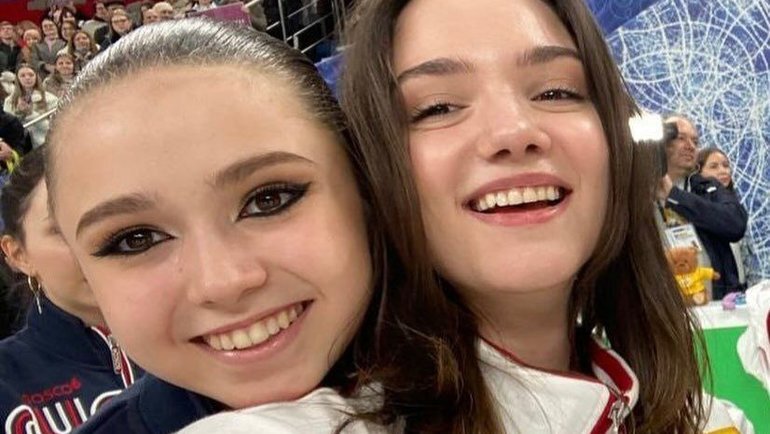    Евгения Медведева и Камила Валиева.Соцсети Евгении Медведевой.