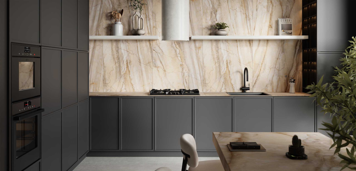 кухонный фартук из мрамора