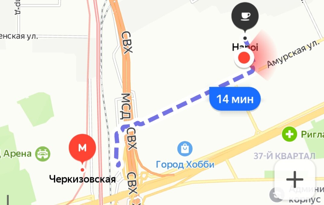 Адрес кафе "Hanoi" на Яндекс картах