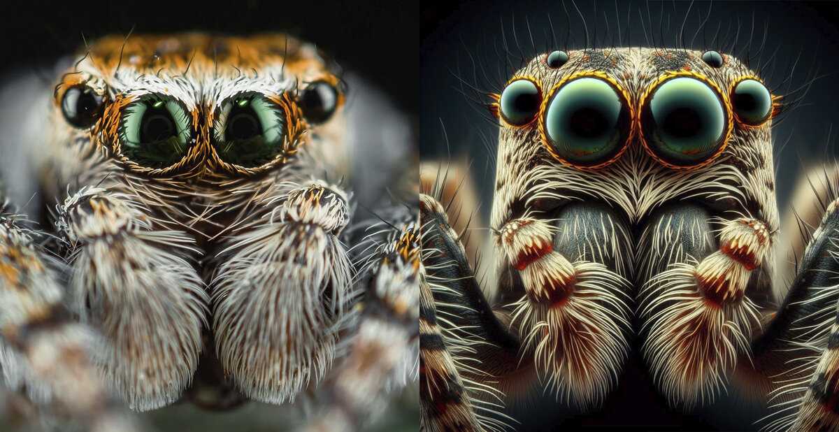 Реальное фото и нейросетевое по описанию