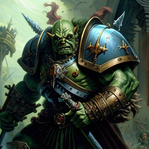 Warhammer 40,000. Орк 12. Орки в мультяшном стиле. Боевой орк. Орк 12.