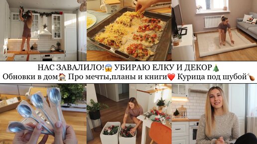 НАС ЗАВАЛИЛО😱• КУРИЦА ПОД ШУБОЙ🍗• ОБНОВКИ В ДОМ🏠• УБИРАЮ ЕЛКУ И ДЕКОР🎄• ПРО МЕЧТЫ,ПЛАНЫ И КНИГИ❤️