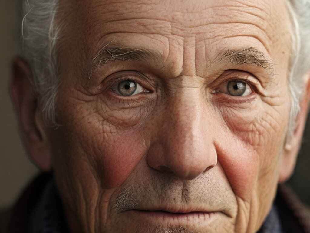 Close-up portrait, elderly man, natural light, sharp, detailed face, magazine, press, photograph, david lazar, canon, nikon, focus