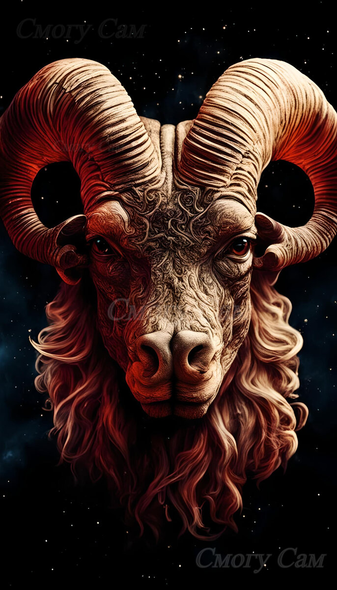 Овен, изображение создано нейросетью автором канала