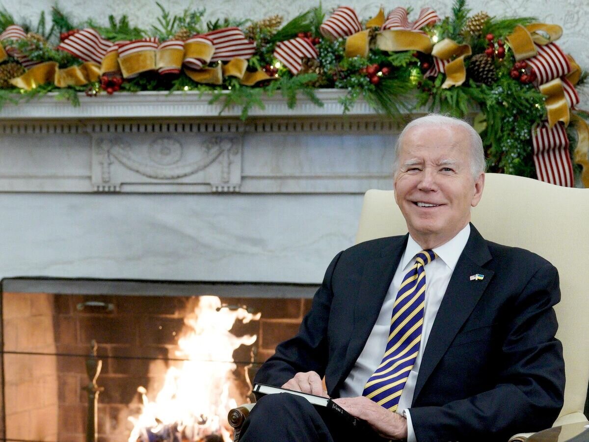    Президент США Джо Байден во время встречи с президентом Украины Владимиром Зеленским в Белом доме© РИА Новости / Стрингер