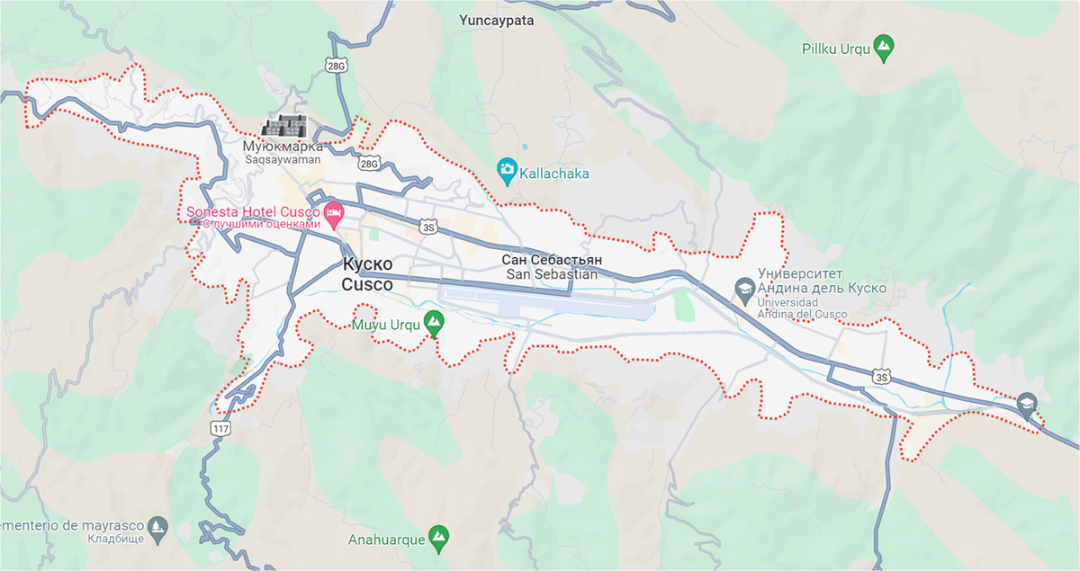 Карта Куско. Google.Maps