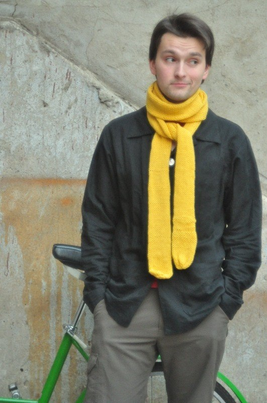 Вязаные шарфы спицами - 71 photo