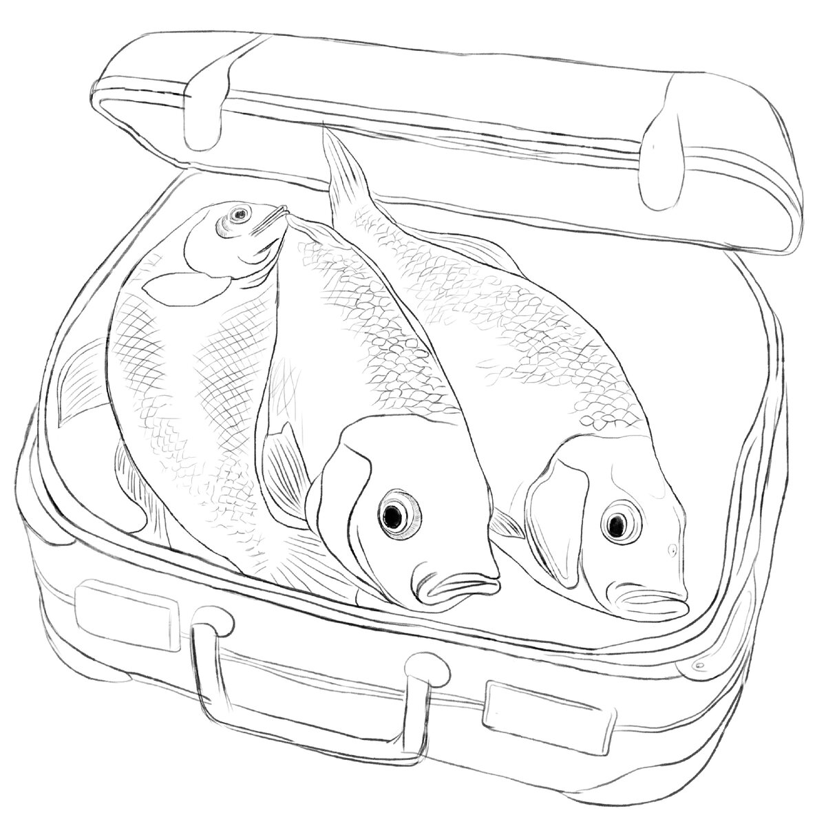 Первым этапом я нарисовал набросок - контур будущей композиции (в программе SAI)