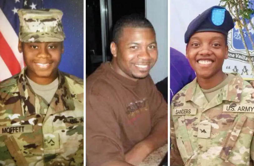 Специалист Бреонна Алексондриа Моффетт, 23 года, из Саванны, штат Джорджия; Уильям Джером Риверс, 46 лет, из Кэрроллтона, Джорджия; специалист Кеннеди Ладон Сандерс, 24 года, из Уэйкросса, Джорджия. Фото из откр. источников. 