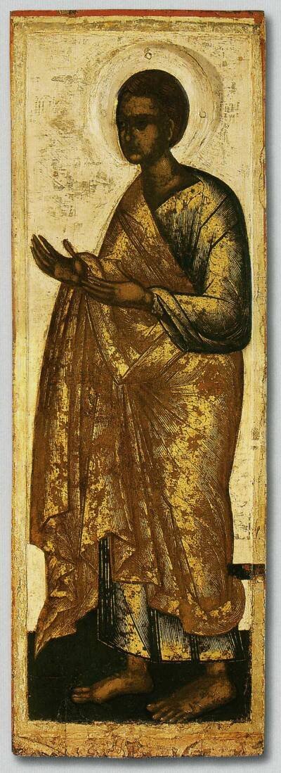 Апостол Фома. 15в. Икона из деисусного чина Успения Пресвятой Богородицы с Пароменья во Пскове