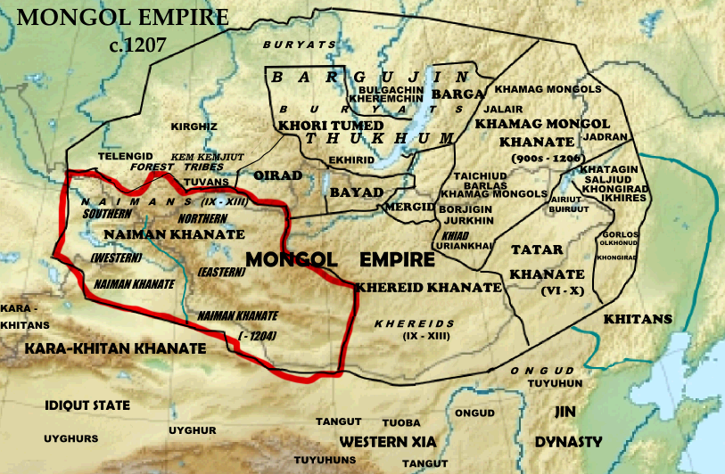 Найманы в монгольская империя 1207 г.