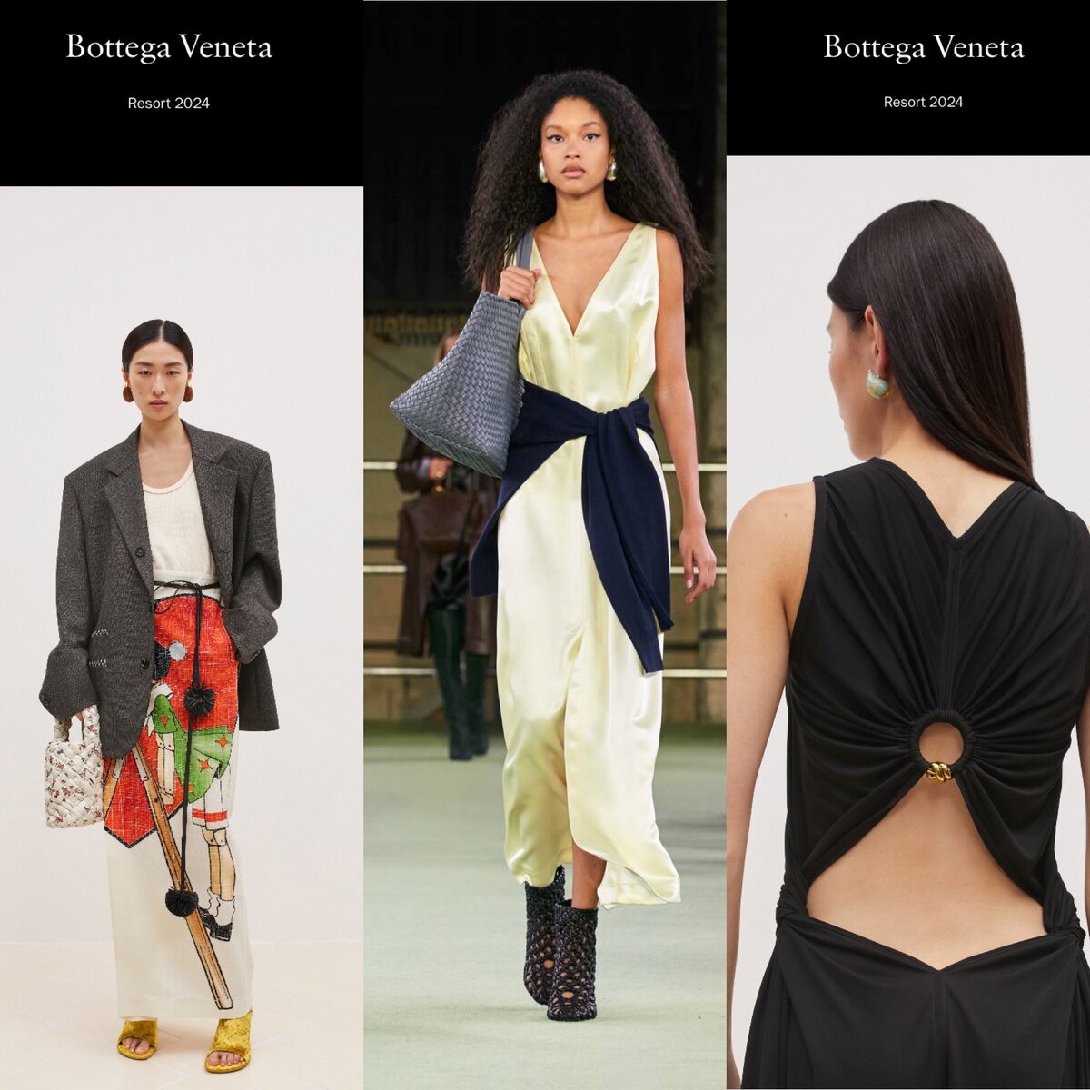 Серьги Bottega Veneta на показе Bottega Veneta (коллекция Resort 2024), (фото www.vogue.ru)