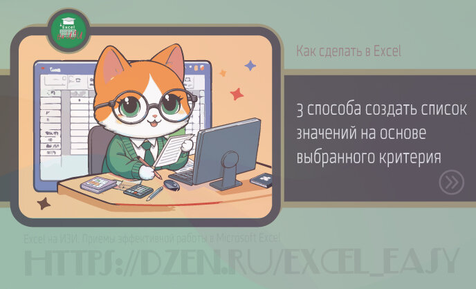 Как сделать в Excel: 3 способа создать список значений на основе выбранного критерия