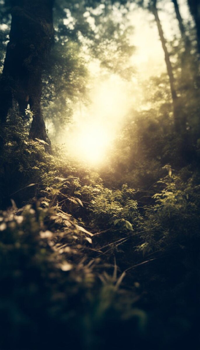 ""Первобытная дикость всегда красива Pinhole Photography, Depth of Field, High Contrast, volumetric Light""