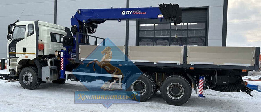 Бортовой с КМУ КМУ Dong Yong DY2037 на шасси FAW