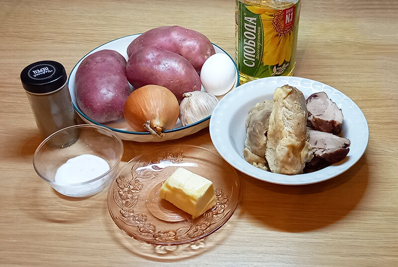 Необходимые продукты для картофельной запеканки