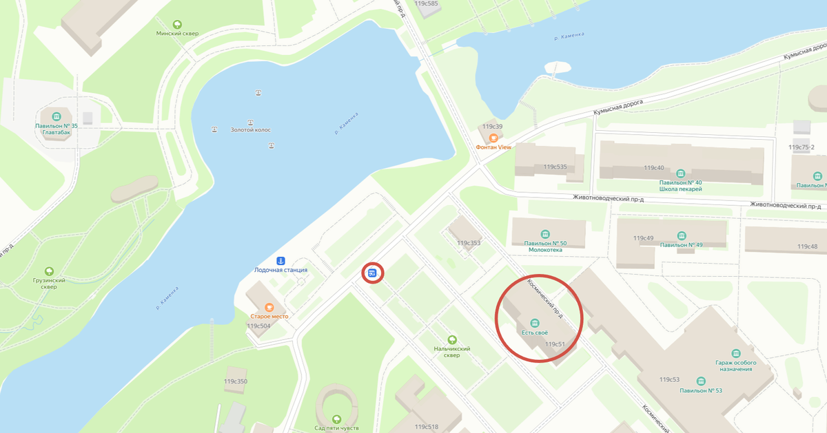 Павильон N51 «Есть своё» на карте.