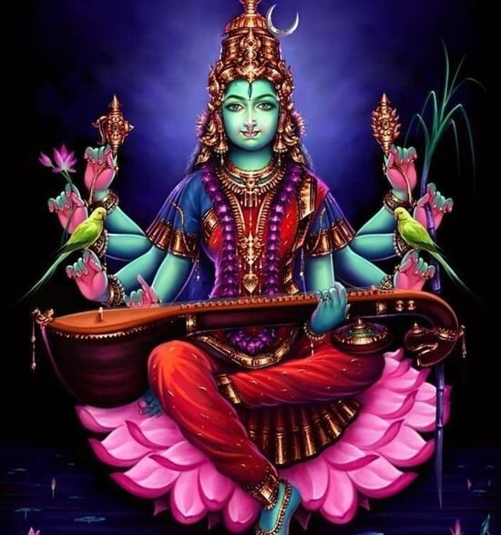 В некоторых традициях во время Гупта Наваратри почитается богиня Шьямала Деви (Матанги Деви). Изображение: stotraveda.com 