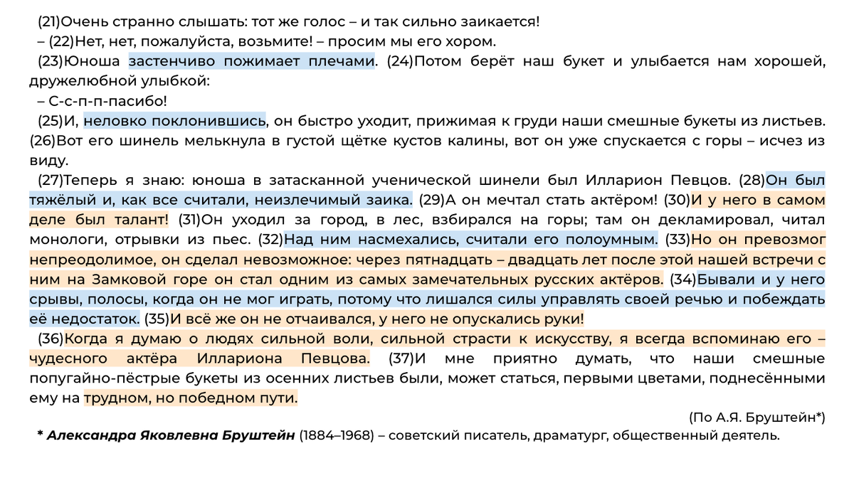 Сочинение ЕГЭ (27) по тексту А.Я. Бруштейн 