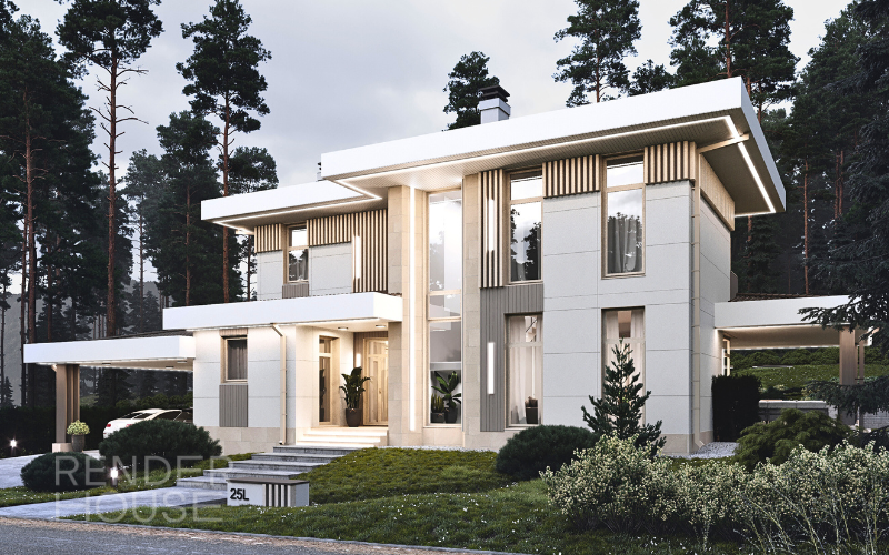 Проект загородного дома ФЛАЙТ, Render House
