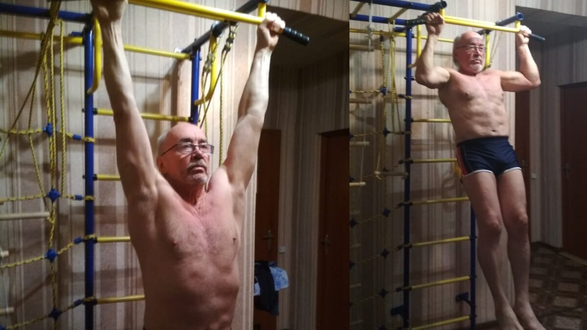 Этому фото 3 года. Тогда мог ещё 20 раз подтянуться и висел более двух минут.