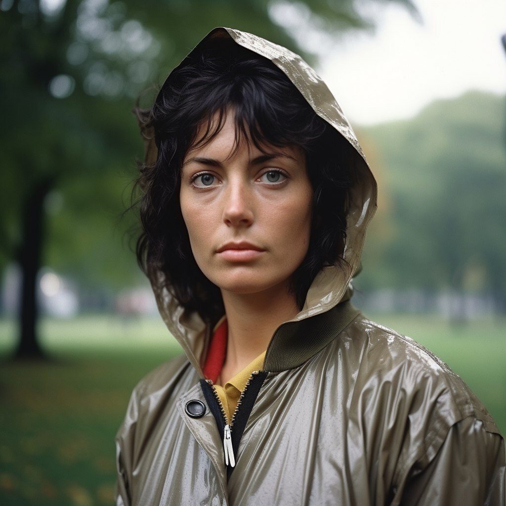 Женщина в плаще. Нейросеть Midjourney,