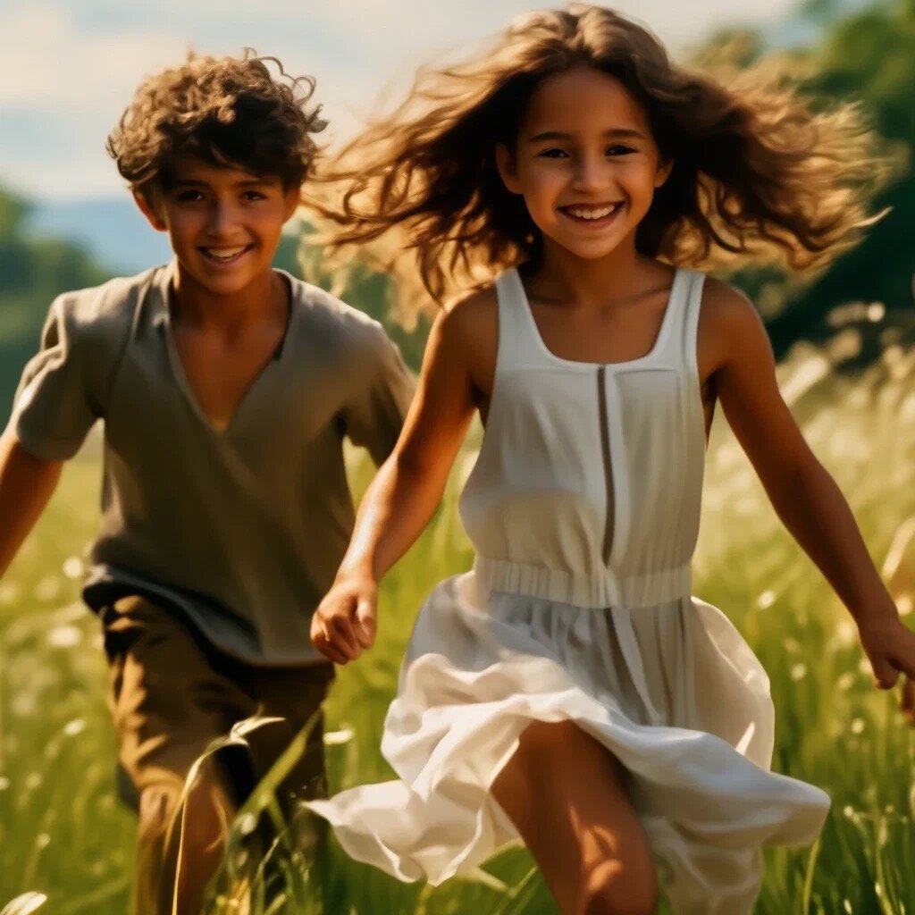 Мия и Круз, герои книги «Босыми ногами по мокрой траве»