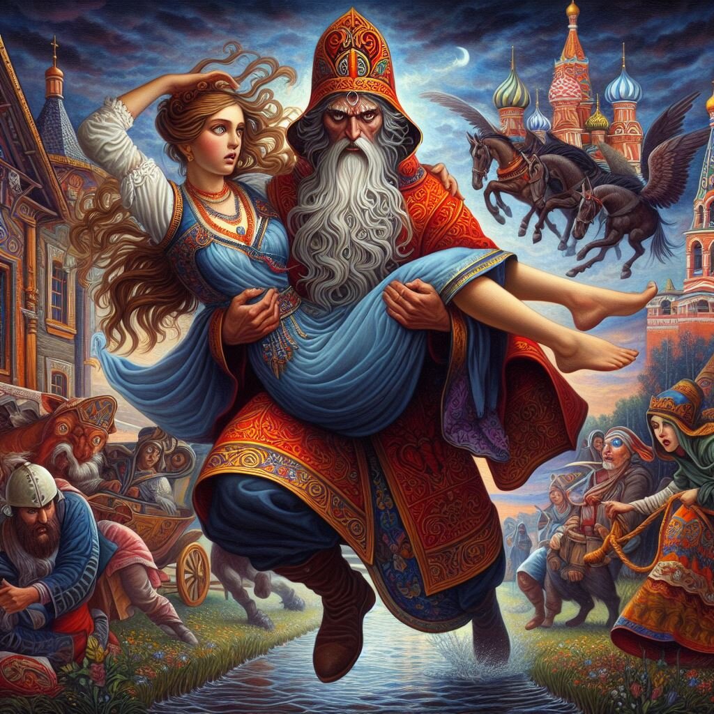 Кощей Бессмертный похищает Василису Прекрасную. Запись с камеры видеонаблюдения