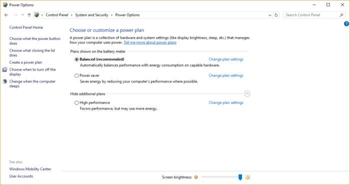 ИДГИзмените параметры питания на панели управления, чтобы повысить производительность компьютера. (Нажмите на изображение, чтобы увеличить его.)
