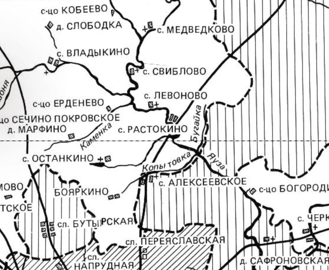 Восстановленная карта местности по данным на 1690 год. С сайта www.retromap.ru.