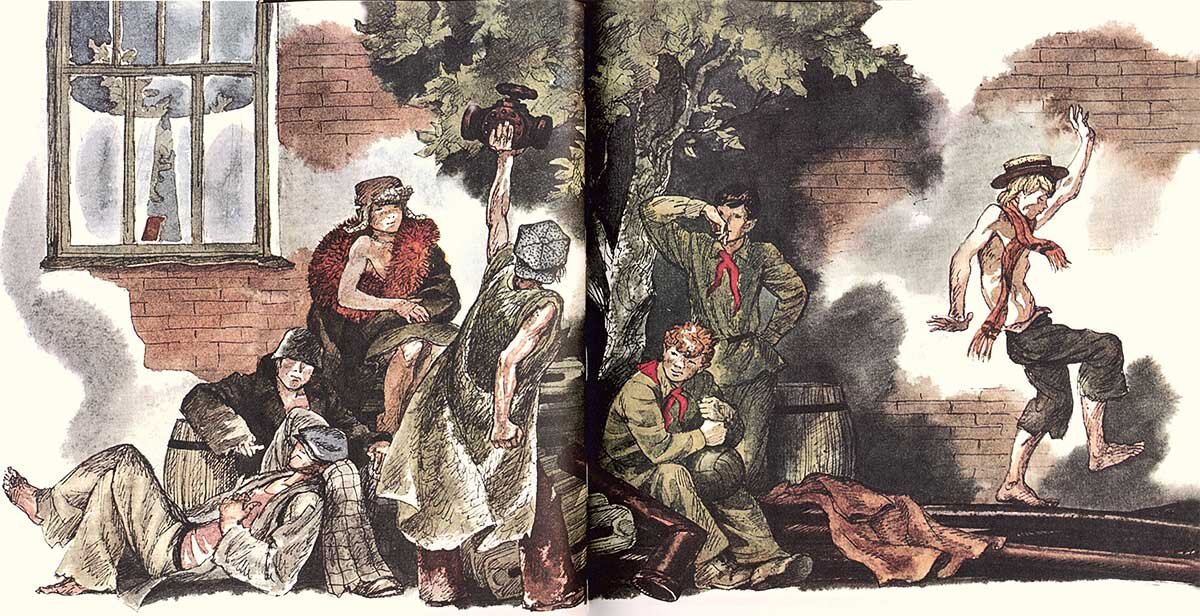 Иллюстрация к книге «Кортик».  Художник Арнольд Тамбовкин.