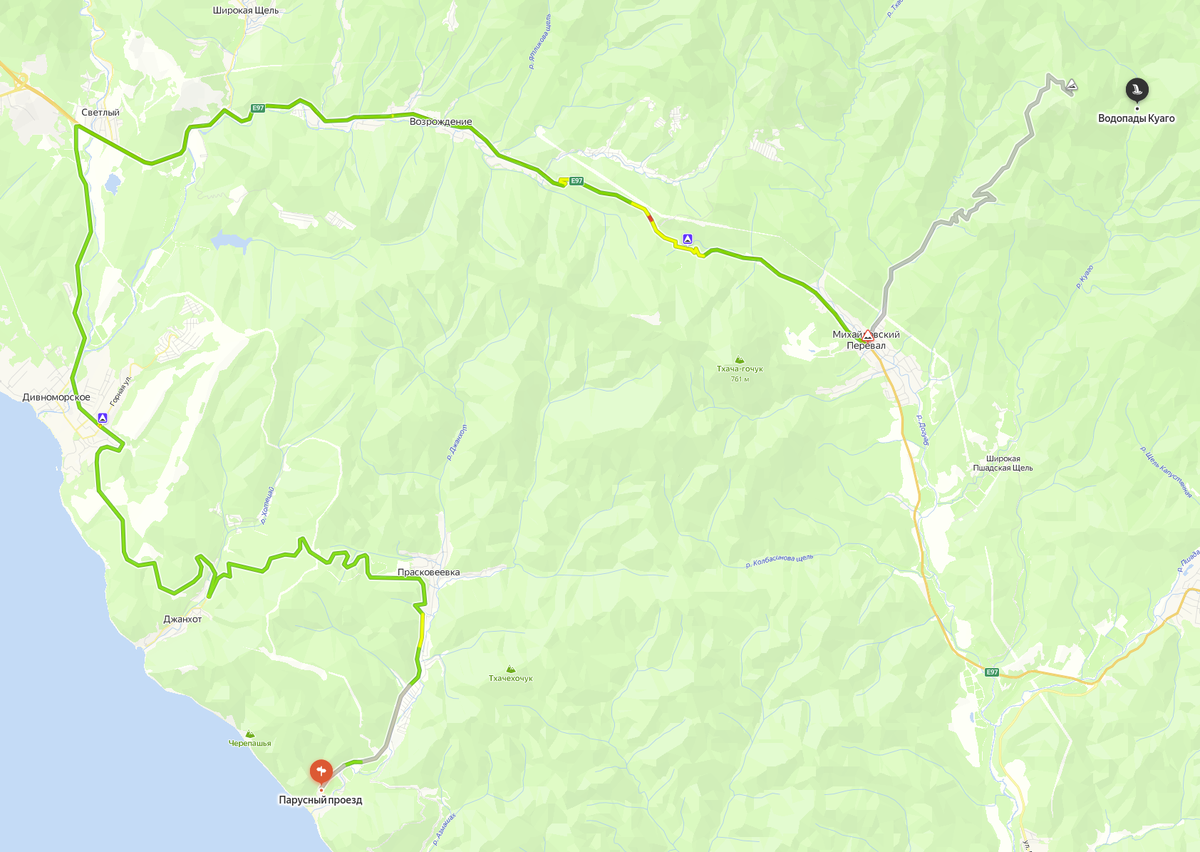 Маршрут, который строит навигатор