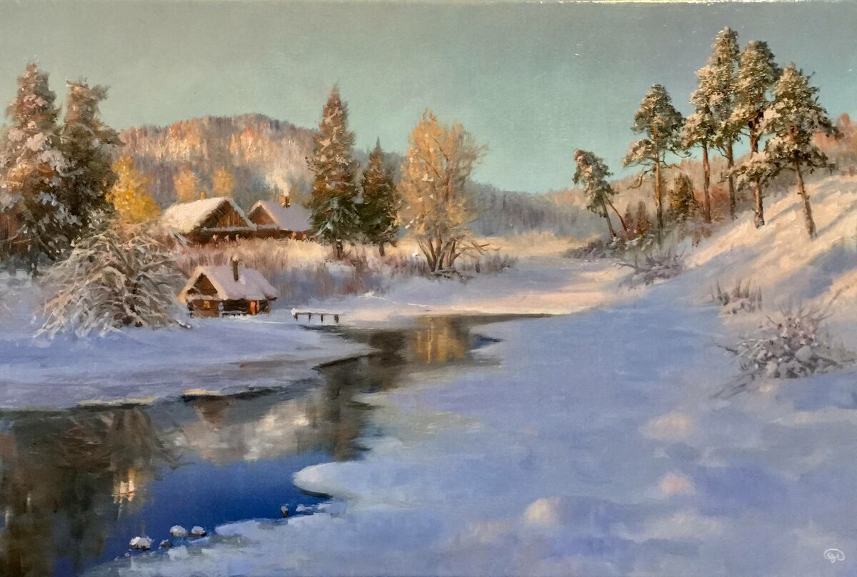 Зимний пейзаж художника Владимира Жданова