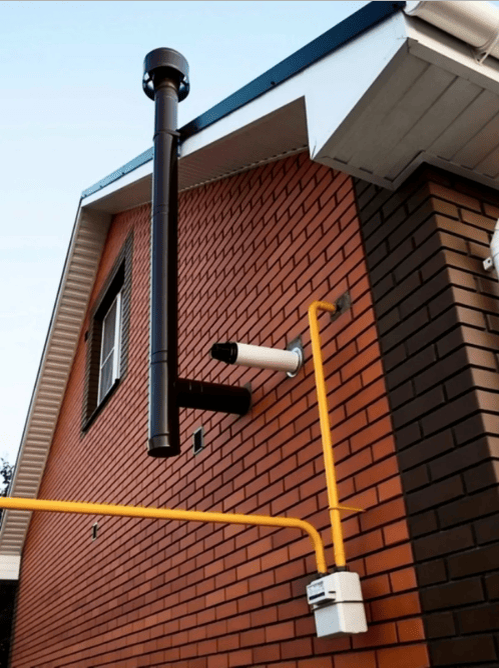 Вентиляционный канал и коаксиальный дымоход газового котла