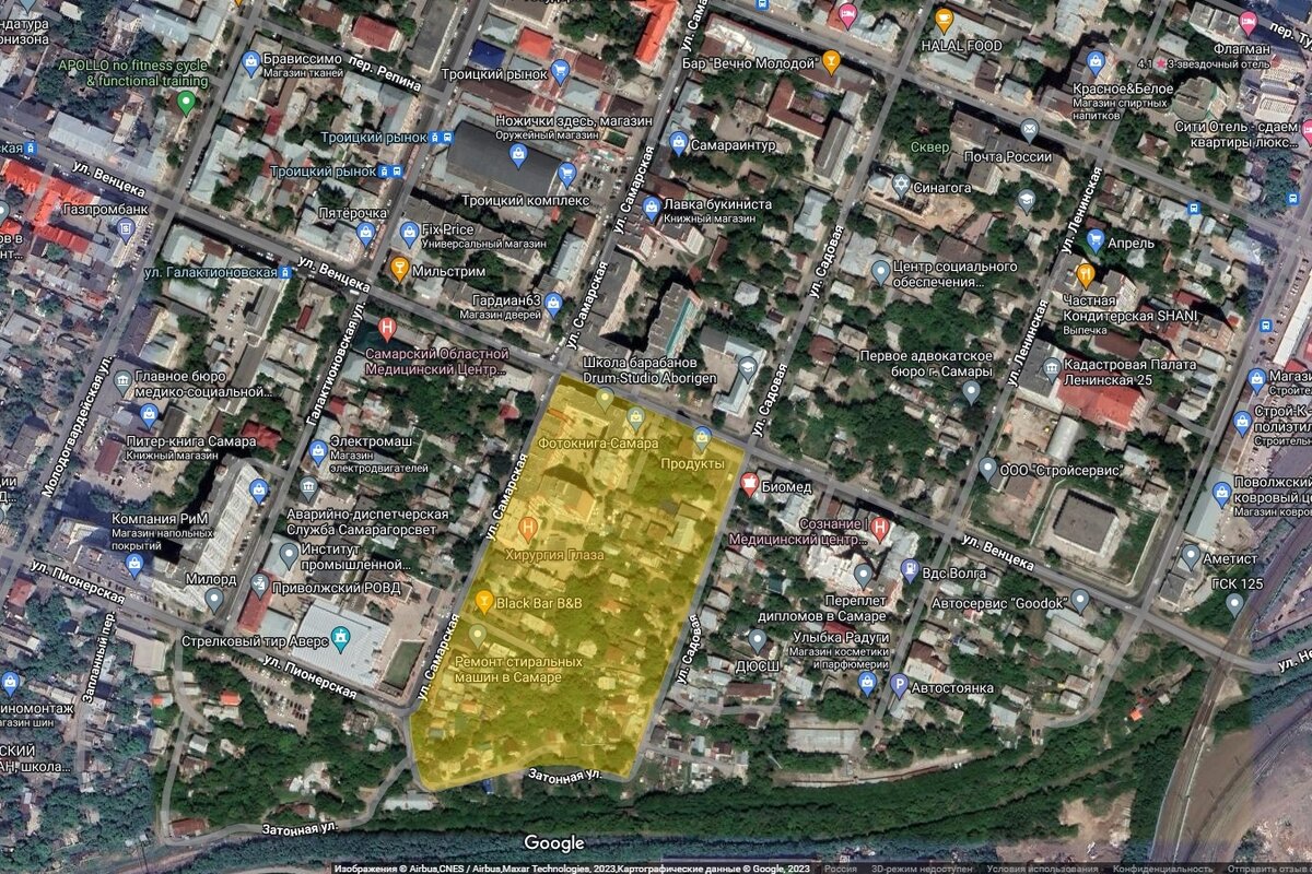 Квартал №29 на карте современной Самары 