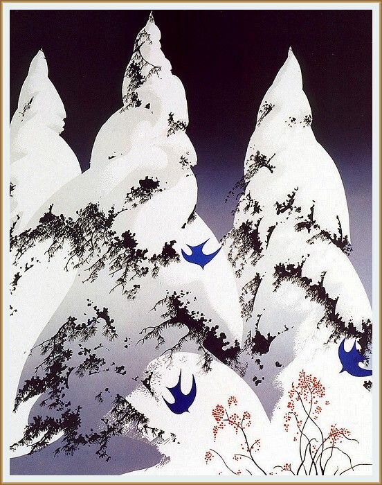 Картина художника Эйвинда Эрла /  Eyvind  Earle под названием " ЗИМНЯЯ СОСНА "/ WINTER PINE
