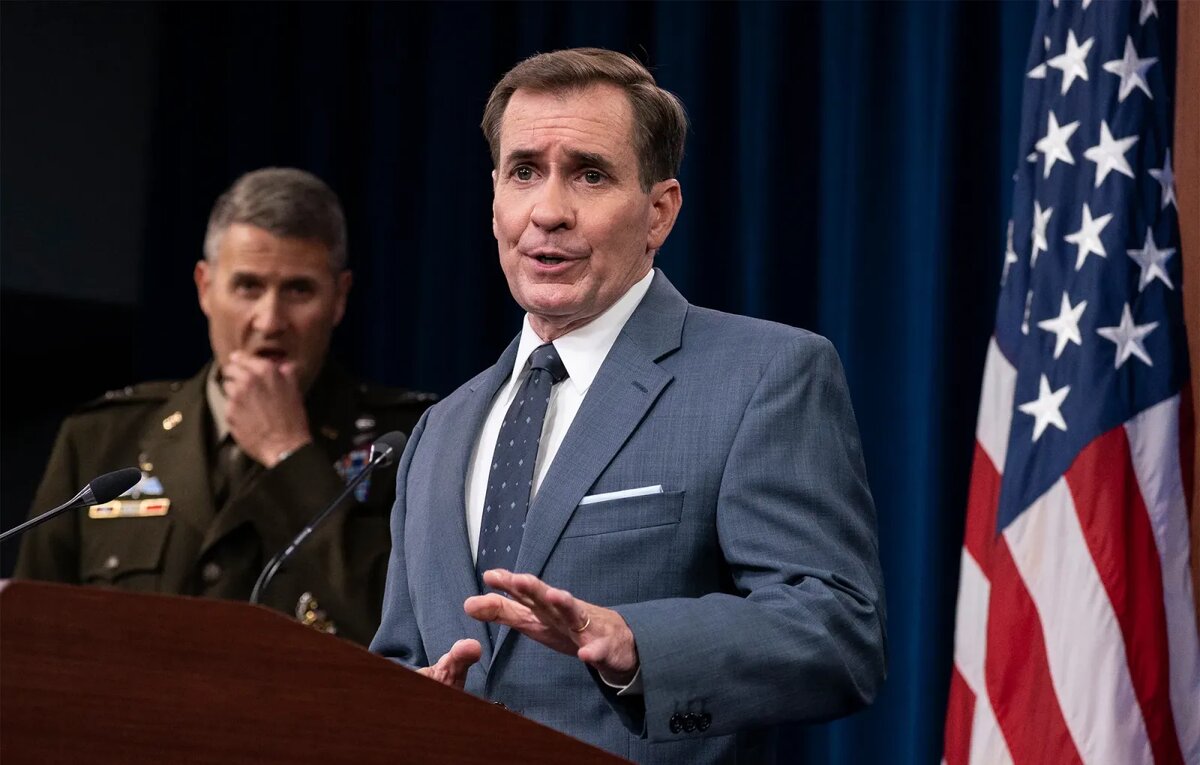 Джон Кёрби  — контр-адмирал Военно-морских сил США, официальный представитель Пентагона.