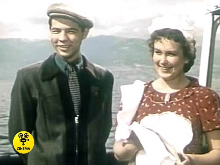 Раднэр Муратов и Изольда Извицкая в фильме "Богатырь" идёт в Марто" (1954).