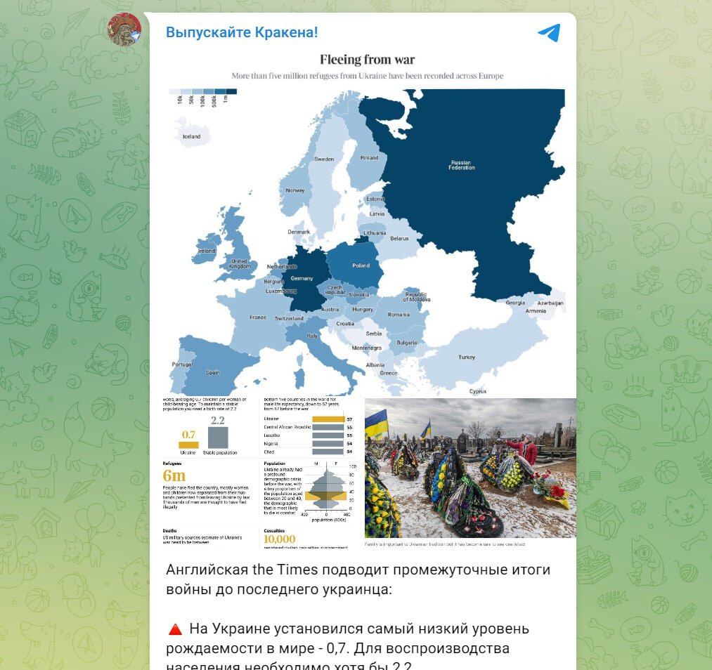    Скриншот: "Выпускайте кракена"/Telegram