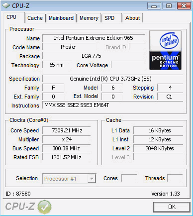 В этой слегка восстановленной нейросетью фотке, Pentium EE 965 работает на частоте 7.2 ГГц. 