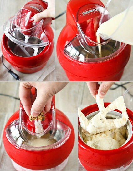 Вот так замешивает мороженое полуавтоматическая мороженица Nemox Dolce Vita