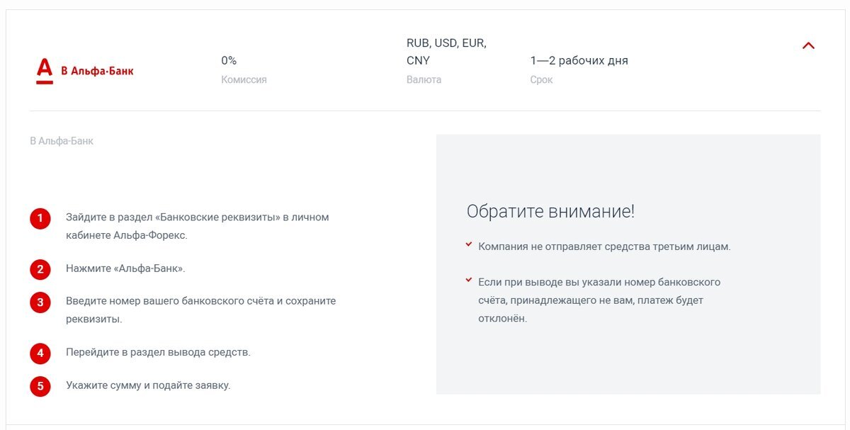 Вывести средства в Альфа-Банке можно в 5 шагов