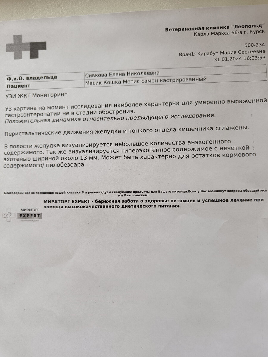 Результаты УЗИ