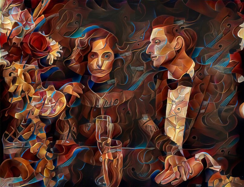 Иллюстрация к литературному тексту, созданная нейросетью.