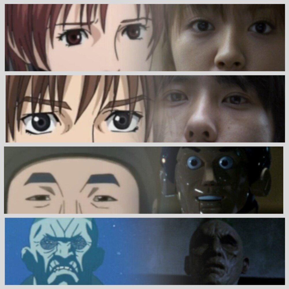 На фото обработанные мной скрины из аниме сериала "Ганц", студия Gonzo, режиссер Итано Итиро. Фильма "Ганц", студии Nikkatsu, Shueisha, Toho, режиссёр Синсукэ Сато. Скрины собраны мной в коллаж. Коллаж демонстрирует сравнение внешнего вида героев из сериала Ганц и фильма Ганц. Подробнее об этом рассказано в статье. Все материалы принадлежат правообладателям и размещены исключительно в информационных целях.