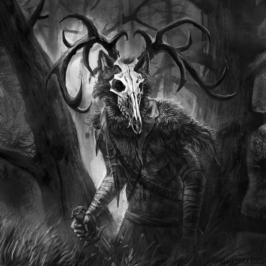 Wendigo. Вендиго демон леса арт.