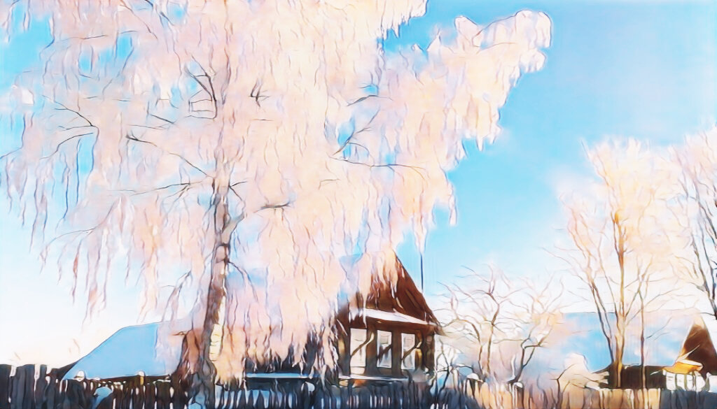 Зимний пейзаж: «Белая береза» - найден на просторах сети 