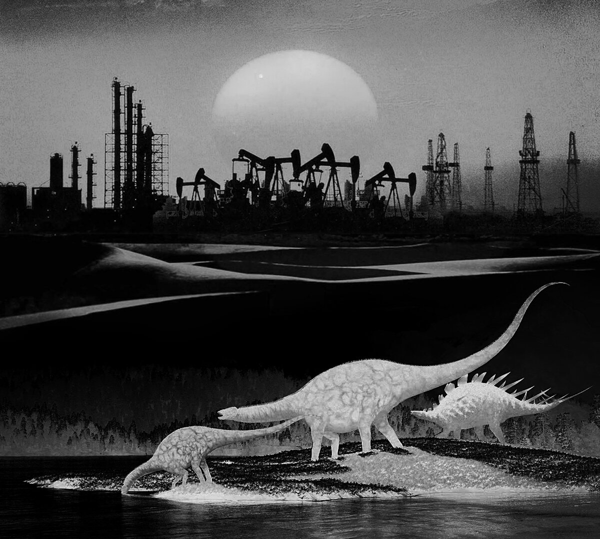 Стандартное представление. Нефть-это бывшие динозавры.