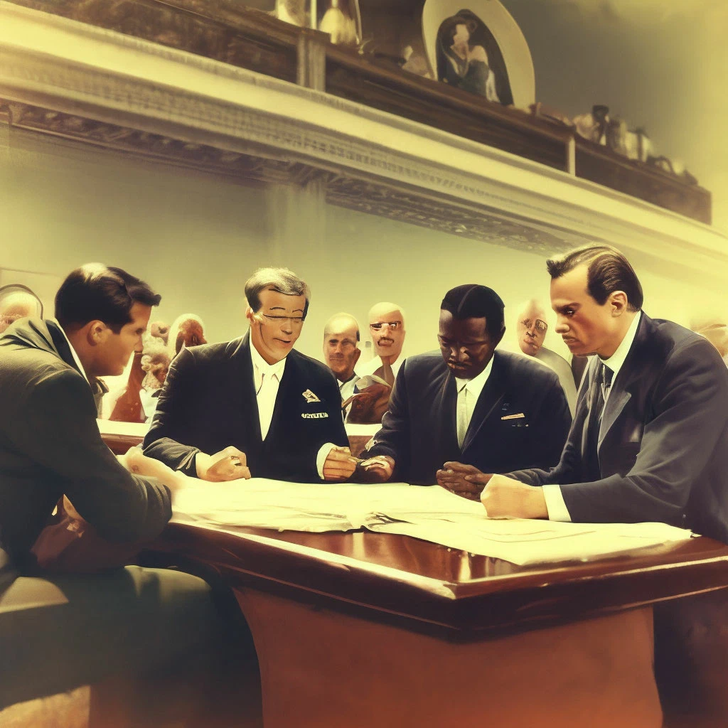 Обсуждение в Парламенте. Сгенерировано ИИ.