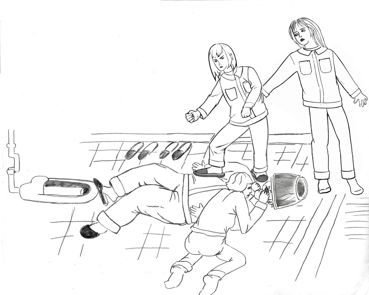 Сабина Альбин. Хорэ! Карандаш, картон, 2024. 